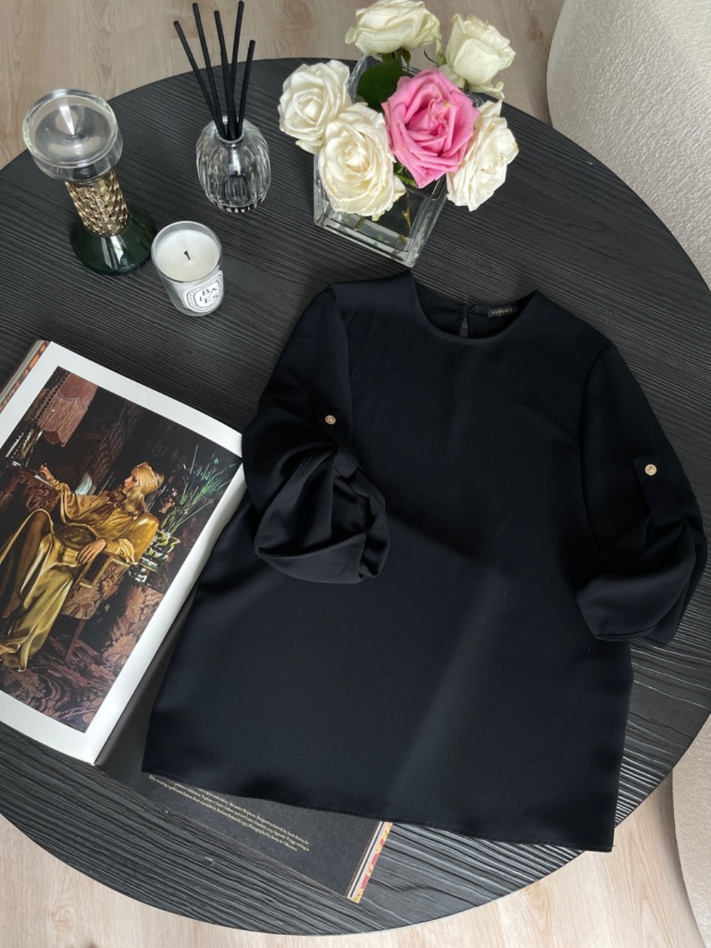 Versace Relaxed Black Blouse sz 38 $995 - Picture 7 of 16
